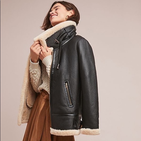 Anthropologie Jackets & Blazers - ANTHROPOLOGIE NEW aviator leather faux coat FLASH!